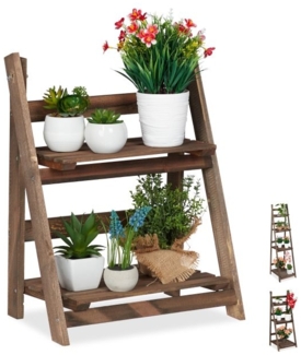 Blumentreppe Holz dunkelbraun