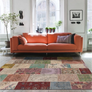 Bamyum Teppich AFRA Teppich mit Chenille-Druck, Waschbarer, Antibakteriell Teppich