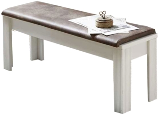 Bank Jena / Jasmin, Holzwerkstoff, Braun, Weiß, 126 x 48 x 41 cm