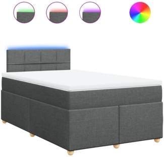 vidaXL Boxspringbett mit Matratze Dunkelgrau 120x200 cm Stoff 3288948