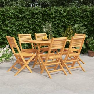 vidaXL 7-tlg. Garten-Essgruppe Massivholz Teak 3155012