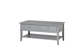 loft24 Couchtisch Franklin, Wohnzimmertisch mit 2 Schubladen, Landhaus, Breite 104,5 cm