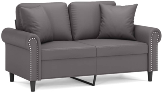 vidaXL 2-Sitzer-Sofa mit Zierkissen Grau 120 cm Kunstleder 3200927