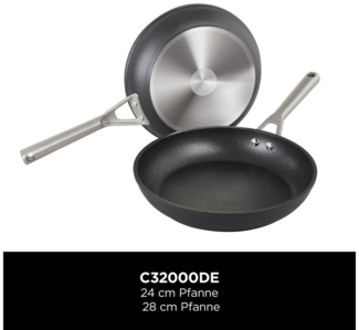 NINJA Pfannen-Set Ninja ZEROSTICK Premium 2-teiliges Pfannen-Set (24 cm/28 cm) C32000DE, Aluminium (1-tlg, je 1 Bratpfanne 24 cm, 28 cm), Premium Kollektion, ZEROSTICK Technologie, garen ohne Fett
