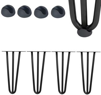 Tischbeine 4er-Set Hairpin 40 cm Haarnadelbeine Schwarz Möbelfüße Tischkufen