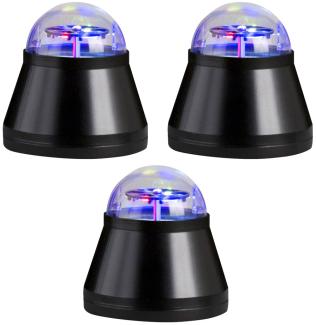3er Set LED Tischleuchte, Dekolicht, schwarz, bunt, D 10 cm