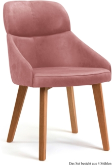 Esszimmerstuhl (4er-Set) Dasya 52 x 82 x 63 Eiche geölt/Rosewood