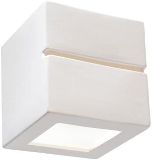 LED Wandleuchte, Keramik weiß, bemalbar L 15 cm