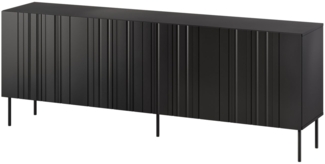 Kommode Intori 200 4D mit 4 Drehtüren (Farbe: Schwarz)