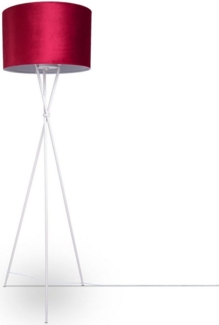 Paco Home Stehlampe Kate uni Color, ohne Leuchtmittel, Wohnzimmer Dreibein Standleuchte Velour Höhe 177,5cm Filigran E27