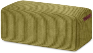 Green Bean Indoor Cord Sitzhocker Pouf Cube Max 70 x 33 x 28 cm mit EPS-Perlen Füllung - kuschelig weich waschbar - die ideale Ergänzung zum Sitzsack für Kinder & Erwachsene - Grün