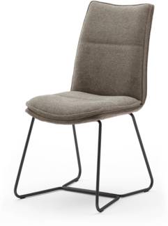 2er Set Kufenstuhl Hampton - Cappuccino / Schwarz