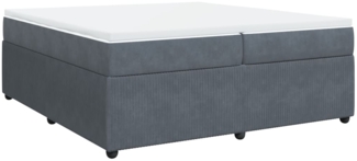vidaXL Boxspringbett mit Matratze Dunkelgrau 200x200 cm Samt 3285663