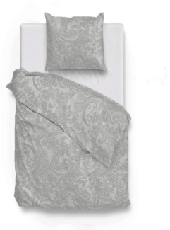 Zo! Home Cotton Bettwäsche 135x200 Paisley di Lino Dove grey silber grau meliert