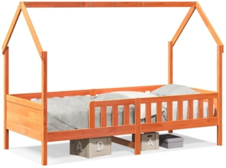 vidaXL Kinderbett Hausbett Wachsbraun 90x200 cm Kiefer 850703