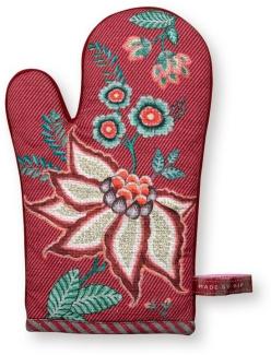 PiP Studio Topflappen Flower Festival Ofenhandschuh dark pink 29 x 15 cm, (Sonstiges), Oven Glove Flower Festival Dark Pink 29x15cm