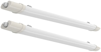2x LED Wannenleuchten, 1530 Lumen, neutralweiß, L 60 cm, VT-1518