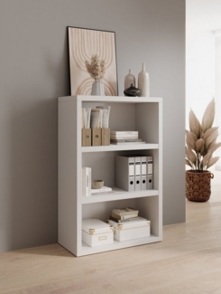 Regal MODICA Stauraumregal für Bücher und Ordner etc. in weiß ca. 80 x 123 x 38 cm