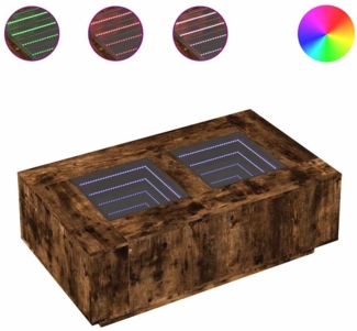 Couchtisch, Sofatisch mit Infinity-LED Räuchereiche 116x69x40 cm