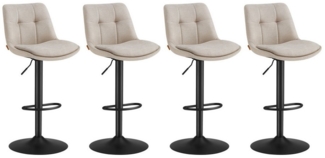 VASAGLE Barhocker Barstühle (Set, 4 St), höhenverstellbar, drehbar
