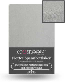 Müskaan - Frottee Spannbettlaken 180x200 cm - 200x220 cm + 40 cm Boxspringbett Laken silber