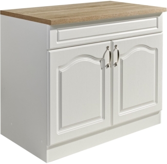 wiho Küchen Spülenschrank Linz 100 cm breit, in Landhaus-Optik