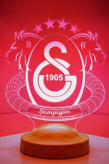 Geschenkelampe LED Nachttischlampe Galatasaray Fanartikel 3D Nachtlicht Geburtstagsgeschenk, Leuchte 7 Farben fest integriert, Geschenk für GS Fans, Jungs