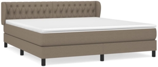 vidaXL Boxspringbett mit Matratze Taupe 180x200 cm Stoff 3126505