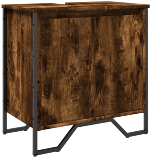 vidaXL Waschbeckenunterschrank Räuchereiche 60x35x60 cm Holzwerkstoff 848656