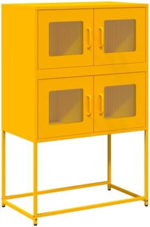 vidaXL Highboard Senfgelb 68x39x107 cm Stahl 853347