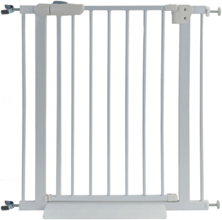 Treppenschutzgitter Absperrgitter weiß ohne Bohren für Sprossen + Rampe 74-85cm