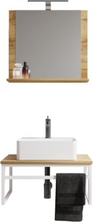 VCM Badmöbel Waschtisch Bitila 920211 Weiß / Honig-Eiche H. 29 x B. 60 x T. 47 cm