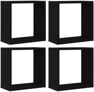 vidaXL Würfel-Wandregale 4 Stk. Schwarz Eichen-Optik 30x15x30 cm 862056