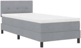 vidaXL Boxspringbett mit Matratze Hellgrau 90 x 200 cm Stoff 3338657