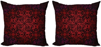 Abakuhaus Kissenbezüge Modern Accent Doppelseitiger Digitaldruck, (2 Stück), rot schwarz Orient Blumen Blätter