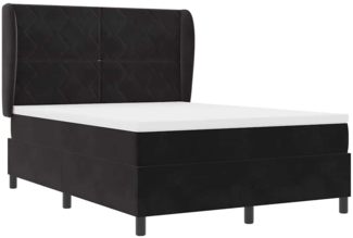 vidaXL Boxspringbett mit Matratze Schwarz 140 x 190 cm Samt 3340978