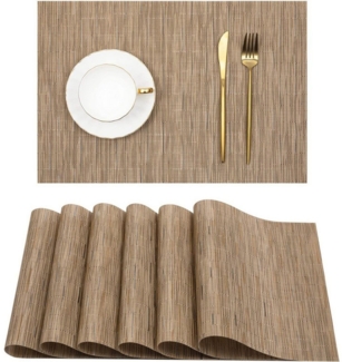 OKWISH Platzset 6er Tischsets Platzdeckchen Platz-Matten 30x45 cm, (flegeleicht aufrollbar rutschfest Hitzebeständig Schmutzabweisend, 6-St, zuschneidbar), für Hause Küche Speisetisch Restaurant oder Hotel