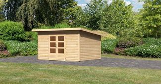 Gartenhaus Northeim 4 - 369x309 cm, 38 mm Holz naturbelassen, Karibu