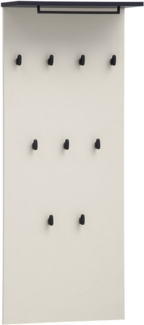 Schildmeyer Garderobenpaneel Edda, Breite 50 cm, mit 9 Kleiderhaken und praktischer Ablage, Made in Germany