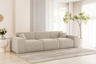 Sofa Designersofa CELES PREMIUM 3-Sitzer in Stoff Sven Cappuccino