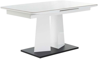 Ausziehtisch Gabi / Gotland , Weiß , 140 x 76 x 90 cm