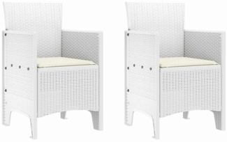 vidaXL Gartenstuhl 2 pcs Weiß 53 x 49 x 85 cm PP 847462