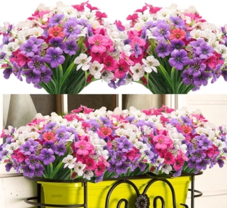 Künstliche Blumen Balkon Set 12 Bündel Wetterfest UV Beständig