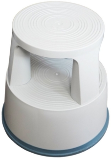 WESTCOTT Tritthocker Rollhocker Hellgrau, 3 Gleitrollen, Stopautomatik, max. 150kg, Werkzeugfreie Montage