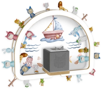 Holzura Kinderregal Tonie Regal Regenbogen mit magnetischem Rahmen für Toniefiguren