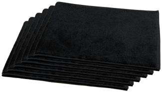 Oshibori Wellness Frotteetuch 6 Stück | 30x80 cm schwarz 500 g/m²