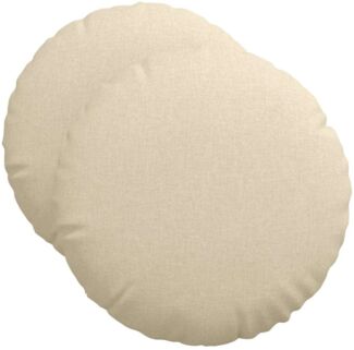 vidaXL Sitzkissen 2 pcs Creme Ø50 x 19 cm Stoff 42014164