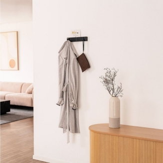 HOME DELUXE Garderobenleiste HOOK inkl. Haken und Magnete - Schwarz