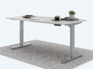 Desktopia Pro X - Elektrisch höhenverstellbarer Schreibtisch / Ergonomischer Tisch mit Memory-Funktion, Grau, Gestell Grau, 180x80 cm