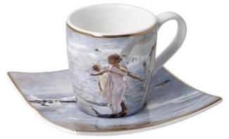 Goebel Espressotasse Joaquin Sorolla - Zeit für ein Bad, mit Untertasse, Artis Orbis, Fine Bone China, Bunt, 100 ml, 67018061